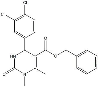 benzyl 4-(3,4-dichlorophenyl)-1,6-dimethyl-2-oxo-1,2,3,4-tetrahydro-5-pyrimidinecarboxylate Struktur