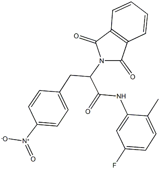 2-(1,3-dioxo-1,3-dihydro-2H-isoindol-2-yl)-N-(5-fluoro-2-methylphenyl)-3-{4-nitrophenyl}propanamide 化学構造式