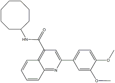 N-cyclooctyl-2-(3,4-dimethoxyphenyl)-4-quinolinecarboxamide 化学構造式