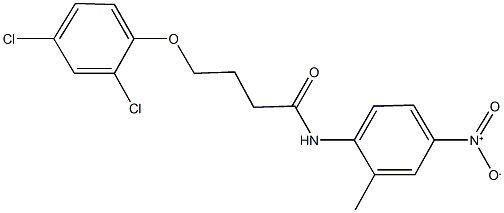 4-(2,4-dichlorophenoxy)-N-{4-nitro-2-methylphenyl}butanamide Struktur