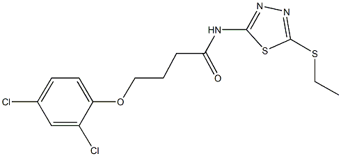 4-(2,4-dichlorophenoxy)-N-[5-(ethylsulfanyl)-1,3,4-thiadiazol-2-yl]butanamide Structure