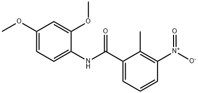 N-(2,4-dimethoxyphenyl)-3-nitro-2-methylbenzamide Struktur