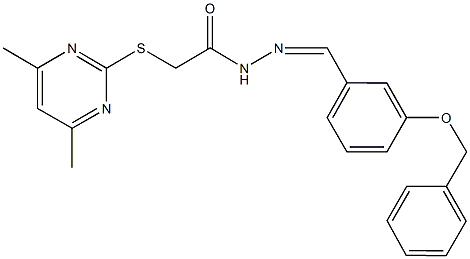 N'-[3-(benzyloxy)benzylidene]-2-[(4,6-dimethyl-2-pyrimidinyl)sulfanyl]acetohydrazide Structure