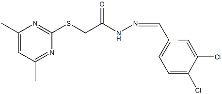 N'-(3,4-dichlorobenzylidene)-2-[(4,6-dimethyl-2-pyrimidinyl)sulfanyl]acetohydrazide Struktur