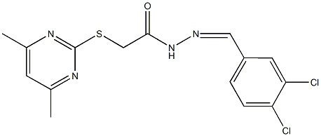 N'-(3,4-dichlorobenzylidene)-2-[(4,6-dimethyl-2-pyrimidinyl)sulfanyl]acetohydrazide 化学構造式