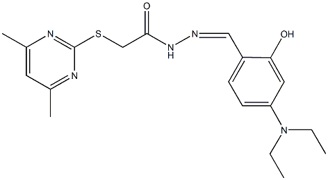 N'-[4-(diethylamino)-2-hydroxybenzylidene]-2-[(4,6-dimethyl-2-pyrimidinyl)sulfanyl]acetohydrazide Struktur