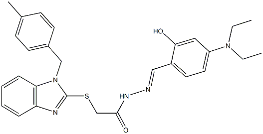 N'-[4-(diethylamino)-2-hydroxybenzylidene]-2-{[1-(4-methylbenzyl)-1H-benzimidazol-2-yl]sulfanyl}acetohydrazide,314067-25-9,结构式