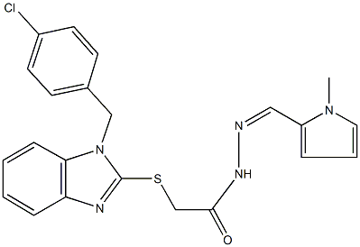 314068-45-6 2-{[1-(4-chlorobenzyl)-1H-benzimidazol-2-yl]sulfanyl}-N'-[(1-methyl-1H-pyrrol-2-yl)methylene]acetohydrazide