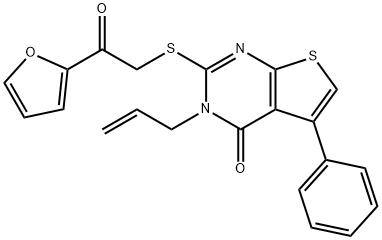 3-allyl-2-{[2-(2-furyl)-2-oxoethyl]sulfanyl}-5-phenylthieno[2,3-d]pyrimidin-4(3H)-one Struktur