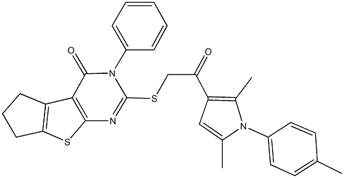 314261-39-7 2-({2-[2,5-dimethyl-1-(4-methylphenyl)-1H-pyrrol-3-yl]-2-oxoethyl}sulfanyl)-3-phenyl-3,5,6,7-tetrahydro-4H-cyclopenta[4,5]thieno[2,3-d]pyrimidin-4-one