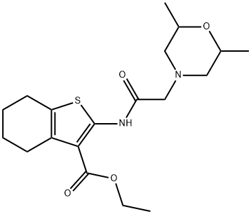 ethyl 2-{[(2,6-dimethyl-4-morpholinyl)acetyl]amino}-4,5,6,7-tetrahydro-1-benzothiophene-3-carboxylate Structure