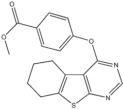 methyl 4-(5,6,7,8-tetrahydro[1]benzothieno[2,3-d]pyrimidin-4-yloxy)benzoate 化学構造式