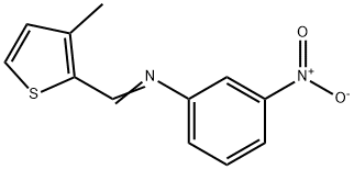 N-[(3-methyl-2-thienyl)methylene]-3-nitroaniline 化学構造式