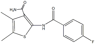 2-[(4-fluorobenzoyl)amino]-4,5-dimethyl-3-thiophenecarboxamide Structure