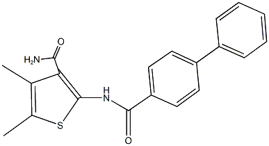 2-[([1,1'-biphenyl]-4-ylcarbonyl)amino]-4,5-dimethyl-3-thiophenecarboxamide Structure