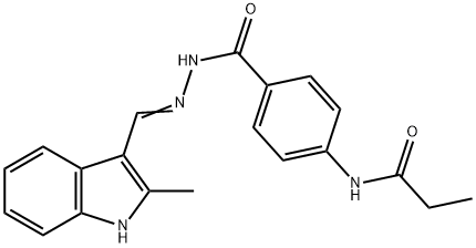 N-[4-({2-[(2-methyl-1H-indol-3-yl)methylene]hydrazino}carbonyl)phenyl]propanamide Structure