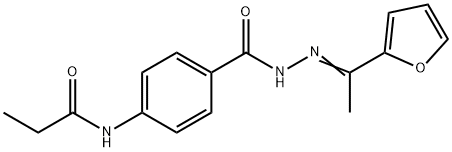 N-[4-({2-[1-(2-furyl)ethylidene]hydrazino}carbonyl)phenyl]propanamide 结构式