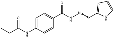 N-(4-{[2-(1H-pyrrol-2-ylmethylene)hydrazino]carbonyl}phenyl)propanamide 化学構造式