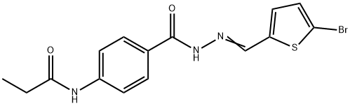 N-[4-({2-[(5-bromo-2-thienyl)methylene]hydrazino}carbonyl)phenyl]propanamide 结构式