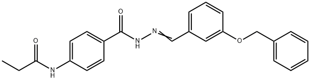 N-[4-({2-[3-(benzyloxy)benzylidene]hydrazino}carbonyl)phenyl]propanamide Struktur