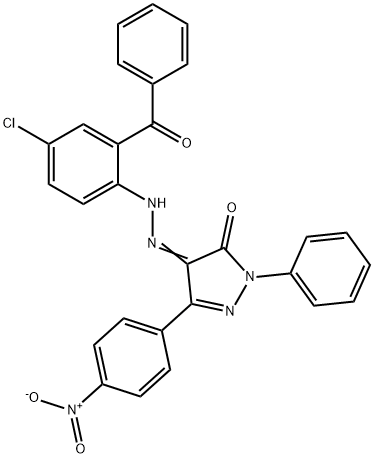 3-{4-nitrophenyl}-1-phenyl-1H-pyrazole-4,5-dione 4-[(2-benzoyl-4-chlorophenyl)hydrazone],314291-96-8,结构式