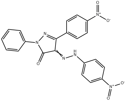 3-{4-nitrophenyl}-1-phenyl-1H-pyrazole-4,5-dione 4-({4-nitrophenyl}hydrazone) 化学構造式