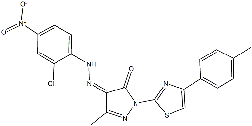 3-methyl-1-[4-(4-methylphenyl)-1,3-thiazol-2-yl]-1H-pyrazole-4,5-dione 4-({2-chloro-4-nitrophenyl}hydrazone)|