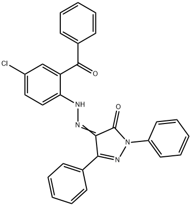 1,3-diphenyl-1H-pyrazole-4,5-dione 4-[(2-benzoyl-4-chlorophenyl)hydrazone] Structure