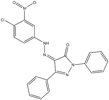 1,3-diphenyl-1H-pyrazole-4,5-dione 4-({4-chloro-3-nitrophenyl}hydrazone) 化学構造式