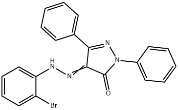 1,3-diphenyl-1H-pyrazole-4,5-dione 4-[(2-bromophenyl)hydrazone] 化学構造式