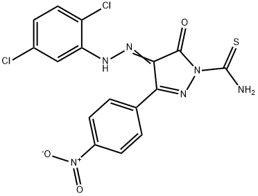 4-[(2,5-dichlorophenyl)hydrazono]-3-{4-nitrophenyl}-5-oxo-4,5-dihydro-1H-pyrazole-1-carbothioamide Structure