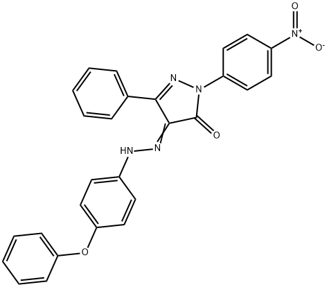 1-{4-nitrophenyl}-3-phenyl-1H-pyrazole-4,5-dione 4-[(4-phenoxyphenyl)hydrazone] Structure