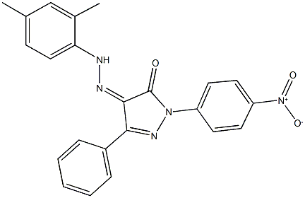 1-{4-nitrophenyl}-3-phenyl-1H-pyrazole-4,5-dione 4-[(2,4-dimethylphenyl)hydrazone] Structure