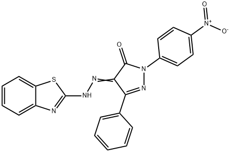 1-{4-nitrophenyl}-3-phenyl-1H-pyrazole-4,5-dione 4-(1,3-benzothiazol-2-ylhydrazone) Structure