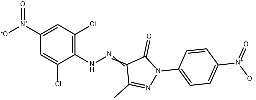 1-{4-nitrophenyl}-3-methyl-1H-pyrazole-4,5-dione 4-({2,6-dichloro-4-nitrophenyl}hydrazone) Structure