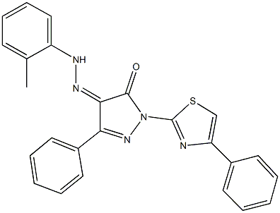 3-phenyl-1-(4-phenyl-1,3-thiazol-2-yl)-1H-pyrazole-4,5-dione 4-[(2-methylphenyl)hydrazone]|