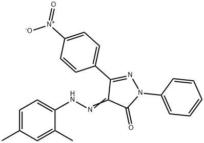 3-{4-nitrophenyl}-1-phenyl-1H-pyrazole-4,5-dione 4-[(2,4-dimethylphenyl)hydrazone] Structure