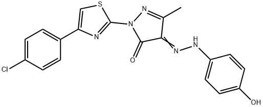 1-[4-(4-chlorophenyl)-1,3-thiazol-2-yl]-3-methyl-1H-pyrazole-4,5-dione 4-[(4-hydroxyphenyl)hydrazone] Structure
