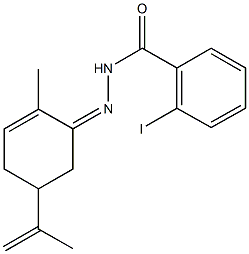 2-iodo-N'-(5-isopropenyl-2-methyl-2-cyclohexen-1-ylidene)benzohydrazide Structure