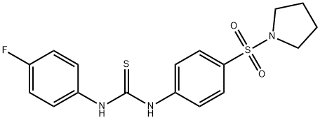 N-(4-fluorophenyl)-N'-[4-(1-pyrrolidinylsulfonyl)phenyl]thiourea 化学構造式