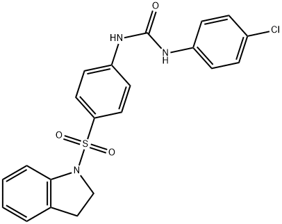 N-(4-chlorophenyl)-N'-[4-(2,3-dihydro-1H-indol-1-ylsulfonyl)phenyl]urea,314765-87-2,结构式