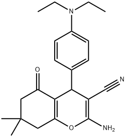 2-amino-4-[4-(diethylamino)phenyl]-7,7-dimethyl-5-oxo-5,6,7,8-tetrahydro-4H-chromene-3-carbonitrile 结构式