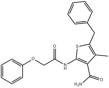 5-benzyl-4-methyl-2-[(phenoxyacetyl)amino]-3-thiophenecarboxamide 结构式