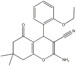 2-amino-4-(2-ethoxyphenyl)-7,7-dimethyl-5-oxo-5,6,7,8-tetrahydro-4H-chromene-3-carbonitrile Structure