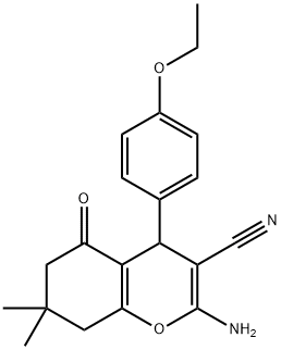 2-amino-4-(4-ethoxyphenyl)-7,7-dimethyl-5-oxo-5,6,7,8-tetrahydro-4H-chromene-3-carbonitrile 结构式