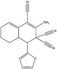2-amino-4-(2-furyl)-4a,5,6,7-tetrahydro-1,3,3(4H)-naphthalenetricarbonitrile,314767-57-2,结构式