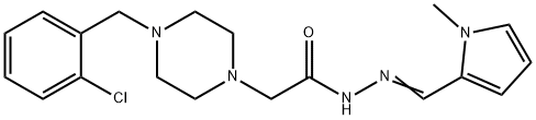 2-[4-(2-chlorobenzyl)-1-piperazinyl]-N'-[(1-methyl-1H-pyrrol-2-yl)methylene]acetohydrazide 结构式