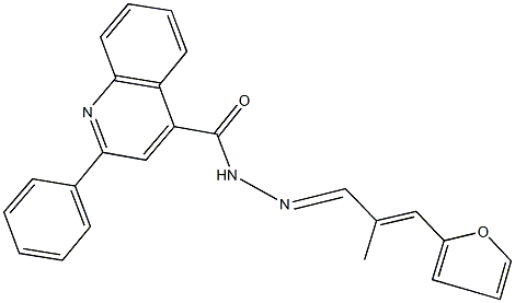 N'-[3-(2-furyl)-2-methyl-2-propenylidene]-2-phenyl-4-quinolinecarbohydrazide Struktur