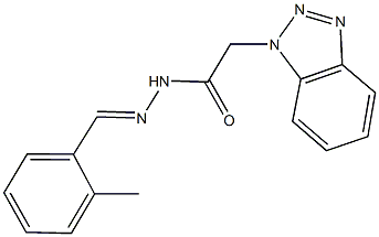 2-(1H-1,2,3-benzotriazol-1-yl)-N'-(2-methylbenzylidene)acetohydrazide 化学構造式