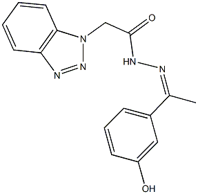 2-(1H-1,2,3-benzotriazol-1-yl)-N'-[1-(3-hydroxyphenyl)ethylidene]acetohydrazide 结构式